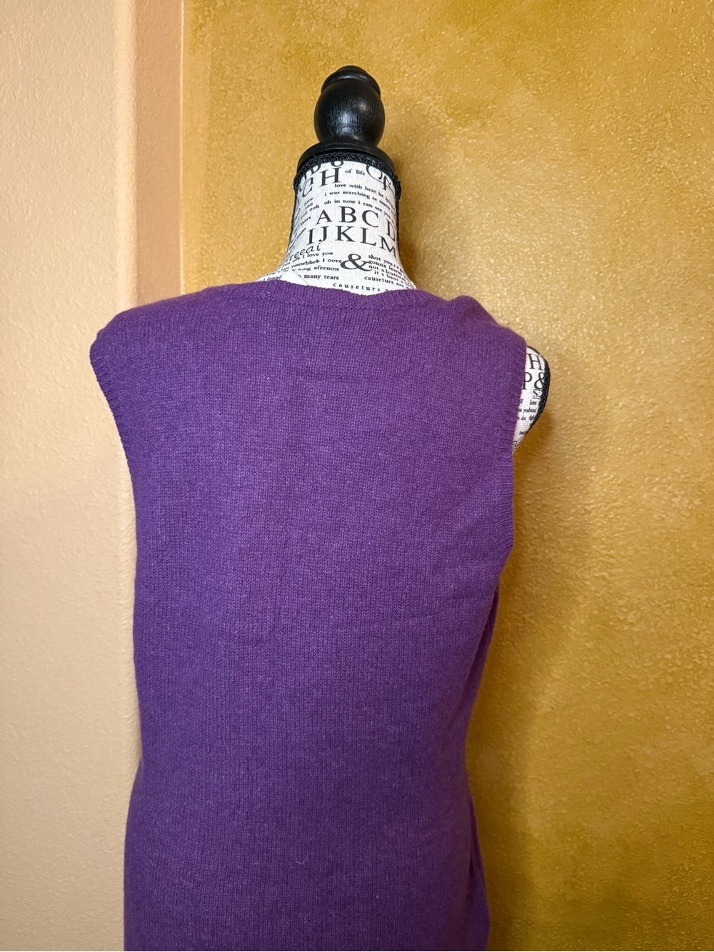 Ralph Lauren Sleeveless Wool/Cashmere Knit Dress in Deep Purple - Picture 4 of 6